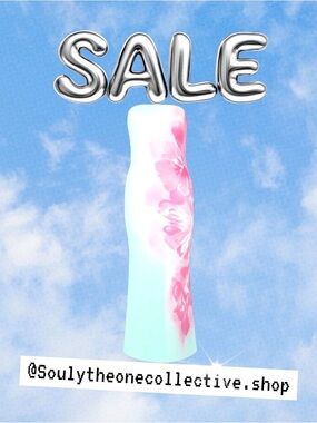 Pastel Pink & Mint Floral Women's Print Backless Maxi Dress